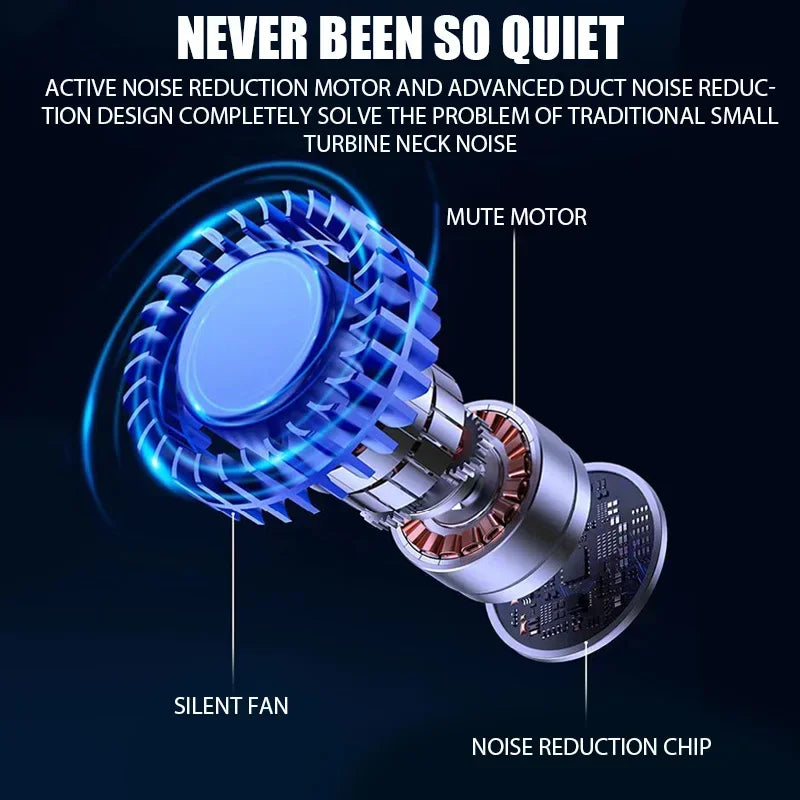 Portable Bladeless Neck Fan – 3 Speed USB Rechargeable Cooling Fan