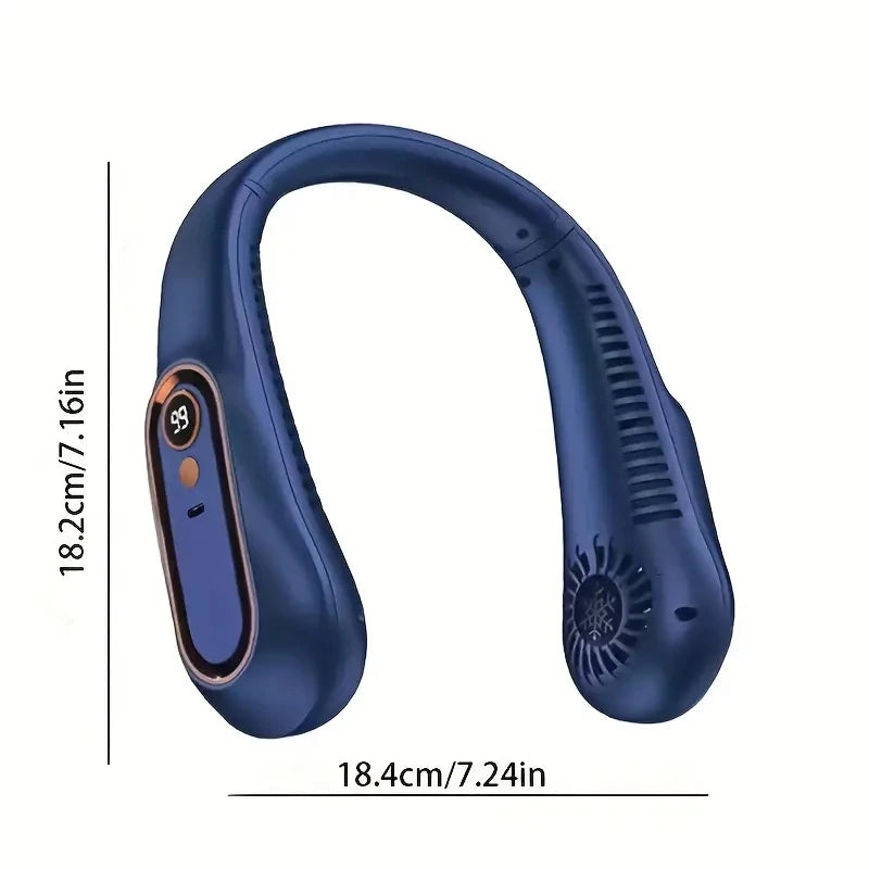 Portable Bladeless Neck Fan – 3 Speed USB Rechargeable Cooling Fan